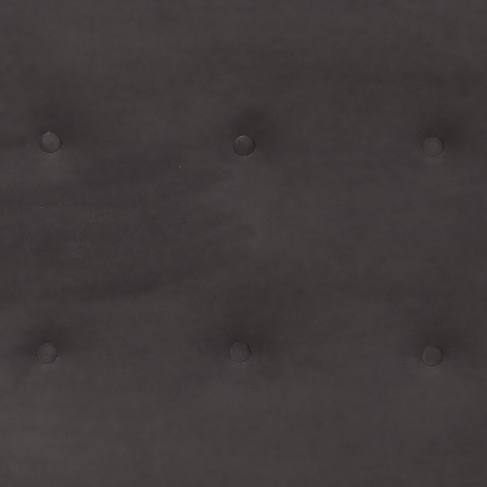 Nash Upholstered Platform Bed in Dark Grey Fabric, Button Tufted - King Size