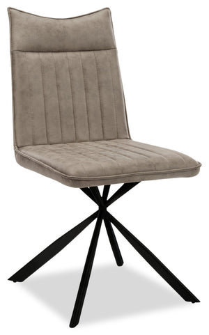 Ravi Dining Chair with Vegan-Leather Fabric, Metal - Taupe