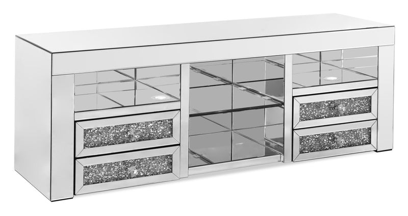 Oakley 59\" Glam TV Stand with Storage and Cable Management for TVs up to 65\"- Silver
