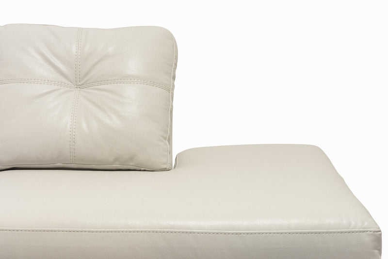 Made in Canada Addison 2-Piece Right-Facing Faux Leather Sectional with Removable Seat Cushions - Beige