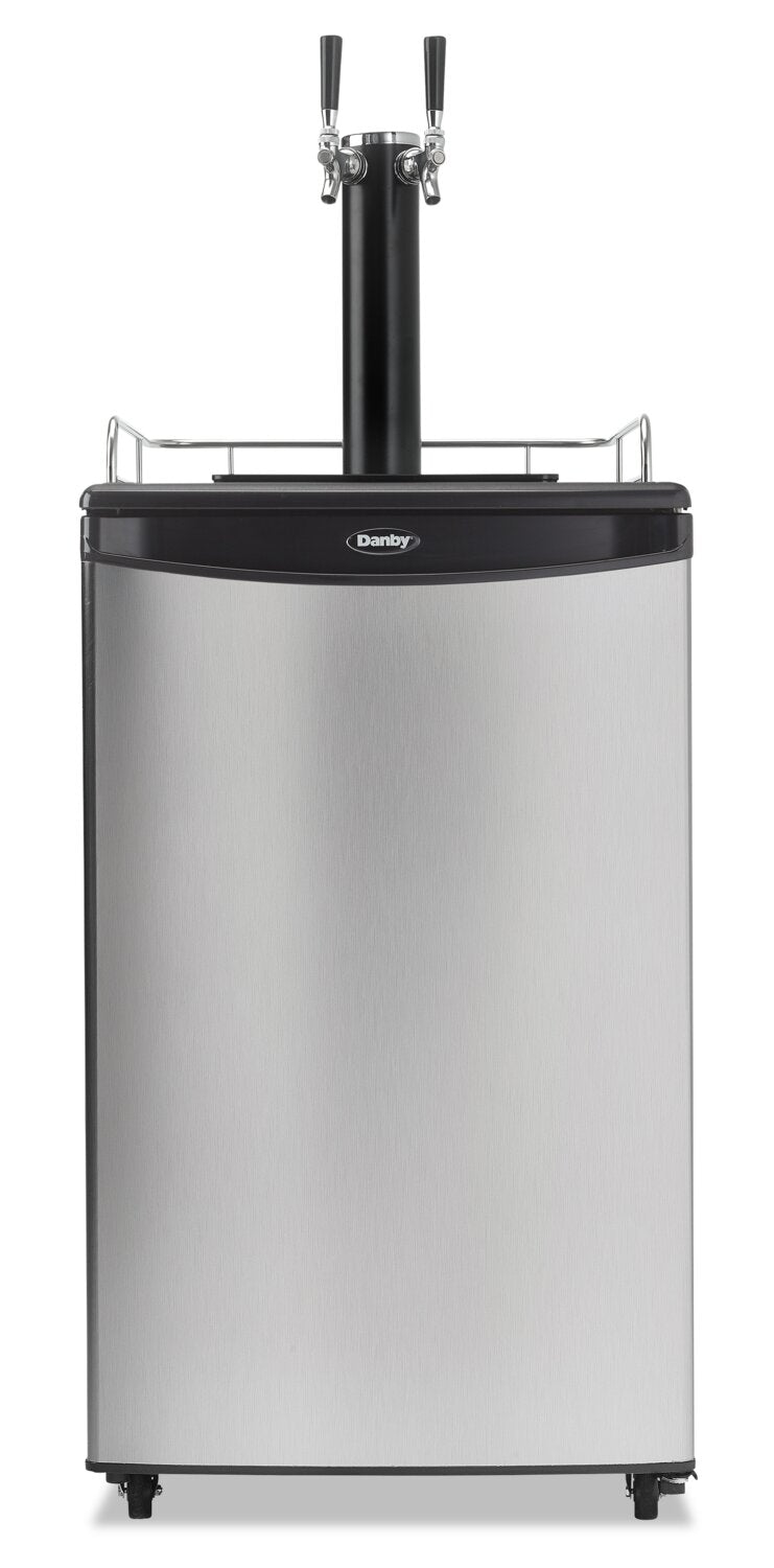 Danby 20.5" 5.4 Cu. Ft. Dual Tap Keg Cooler Stainless Steel DKC