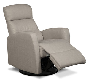 Penny Linen-Look Fabric Swivel Rocker Recliner - Taupe