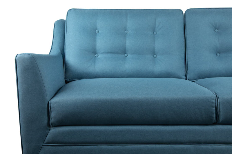 Novalee 75.5\" Linen-Look Sofa with Flared Arms and Button Tufting - Blue