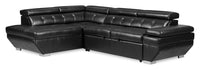 Element Left-Facing Leath-Aire Sleeper Sectional - Black 