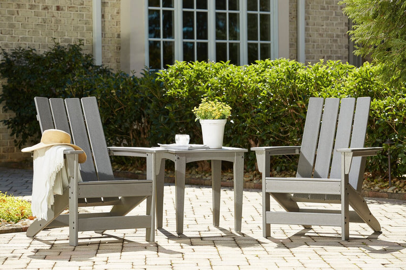 Cape Outdoor Patio End Table - 21\"W, High Density Plastic, UV & Weather Resistant - Grey