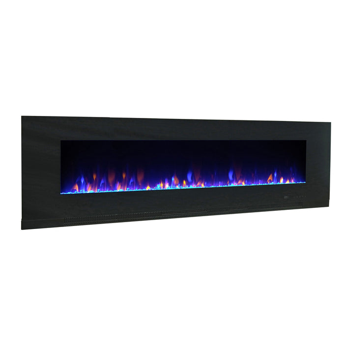Billy 60\" Modern Wall Mounted Electric Fireplace - Black