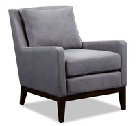 Adel Linen-Look Fabric Accent Chair - Dark Grey 