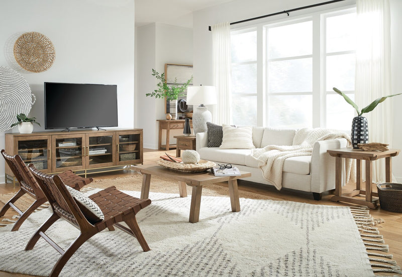 Rhett 48\" Modern Coffee Table - Light Brown Oak