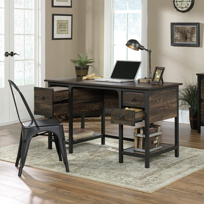 Lewis 54.02\" Executive Office Desk with 3-Drawers- Carbon Oak 