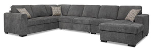 Izzy 5-Piece Chenille Right-Facing Sleeper Sectional - Pepper | Sofa-lit sectionnel de droite Izzy 5 pièces en chenille - poivre | IZZCPRS5