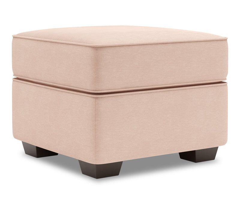 Made in Canada Customizable Sofa Lab Roll 24\" Linen-Look Fabric Ottoman - Pax Rose Pink
