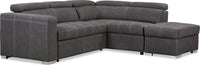 Drake 3-Piece Faux Suede Right-Facing Sleeper Sectional - Cement 