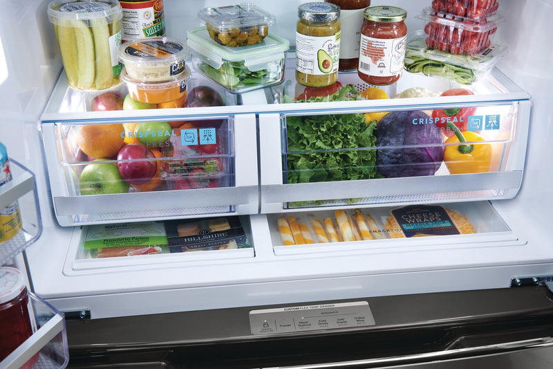 Frigidaire Gallery 36\" 21.5 Cu. Ft. Counter-Depth 4-Door French-Door Refrigerator - Smudge-Proof® Black Stainless Steel - GRMC2273CD
