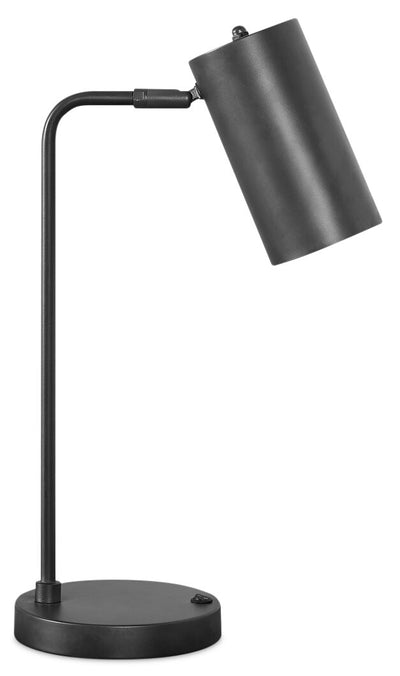 18" Grey Metal Desk/Task Lamp with USB Charging|Lampe de travail et de bureau de 18 po en métal gris avec recharge USB