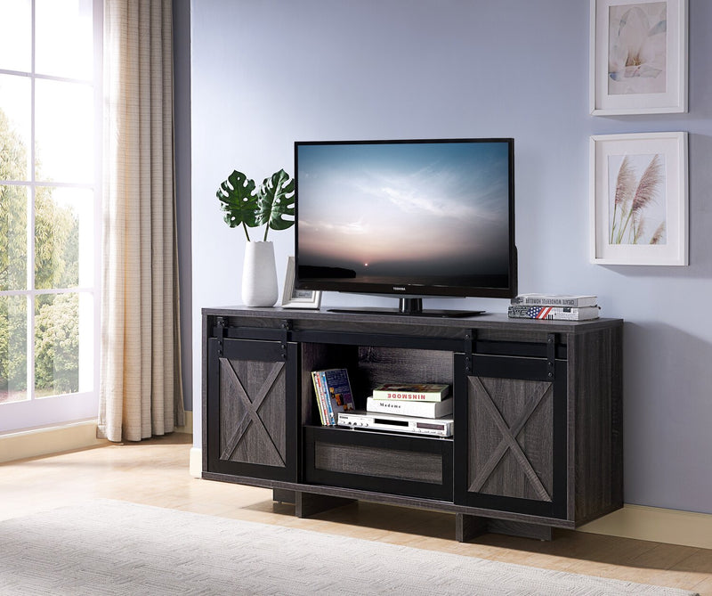 Royce 58\" Modern TV Stand with Storage and Cable Management for TVs up to 65\"- Distressed Grey