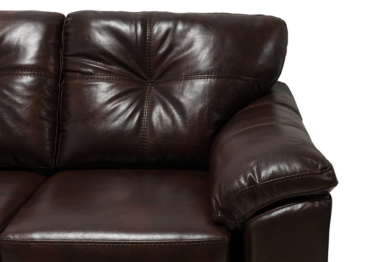 Made in Canada Addison 2-Piece Left-Facing Faux Leather Sectional with Removable Seat Cushions - Brown