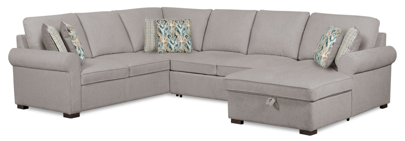 Right Facing Sleeper Sectional Grey