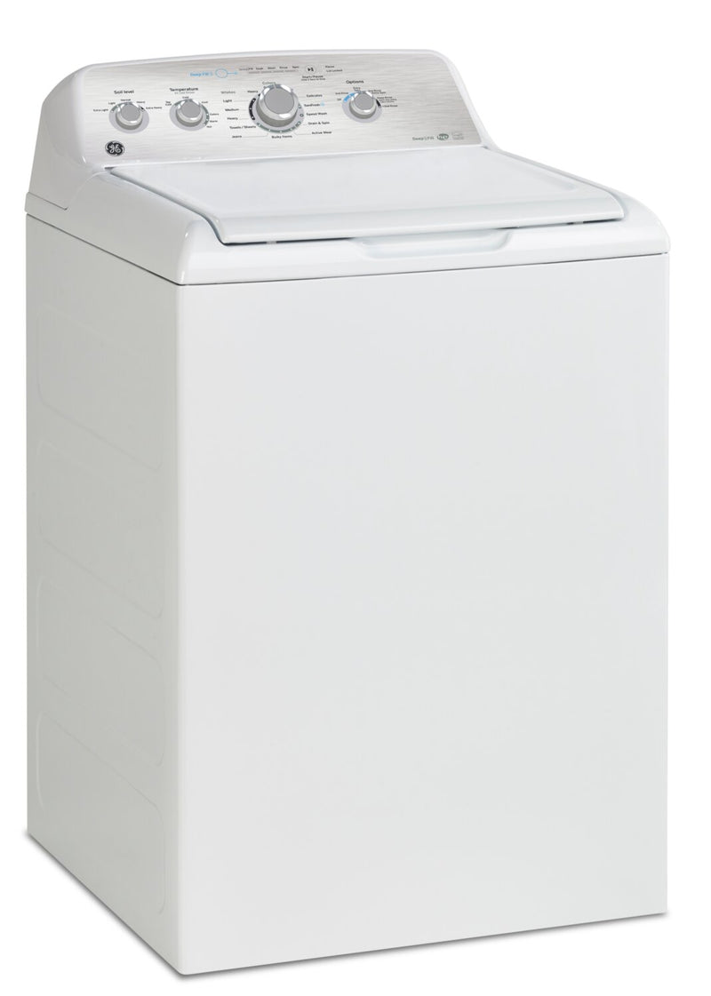 GE 5.0 Cu. Ft. Top Load Infusor Washer with SaniFresh Cycle White The Brick