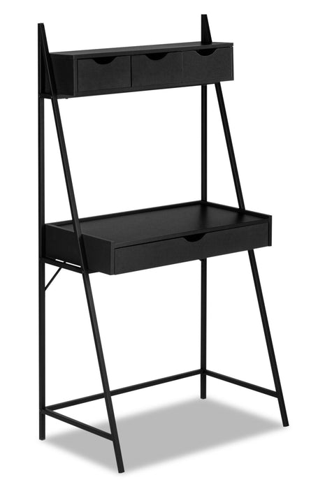 Norris 31.5\" Compact Office Desk with 4-Drawers - Black
