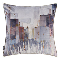 Abstract City Accent Pillow - Purple 