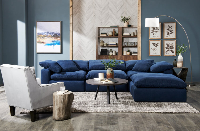 Made in Canada Sofa Lab Customizable Club 29\" Linen-Look Fabric Accent Chair with Wood Legs - Pax Slate Grey