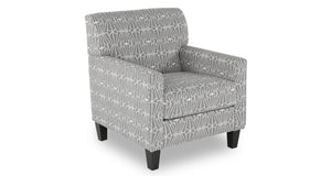 Kylie Linen-Look Fabric Accent Chair - Charcoal Emblem