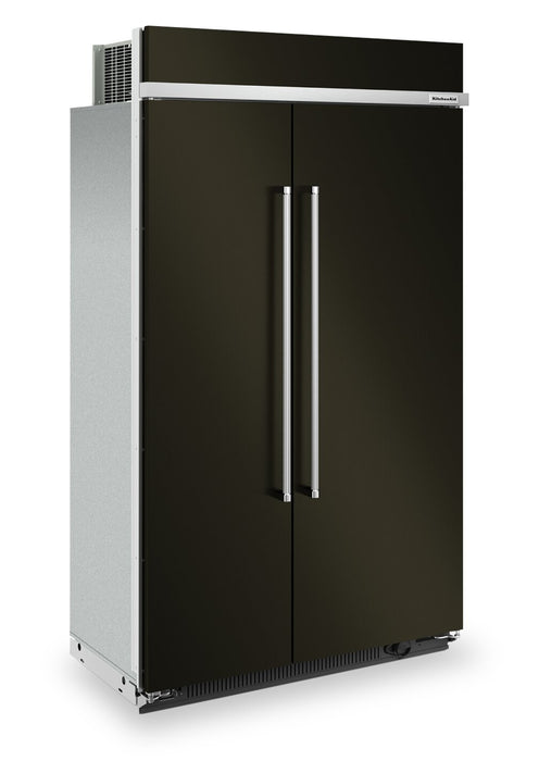 KitchenAid 48\" 30 Cu. Ft. Side-by-Side Refrigerator - Black Stainless Steel PrintShield™ - KBSN708MBS