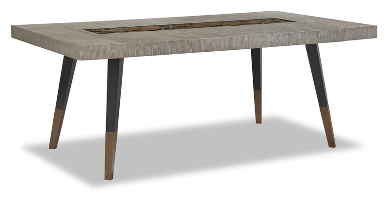Tate Dining Table - Modern style Dining Table in Coventry Grey & Nocturne Black, Aged Bronze Solid Hardwoods