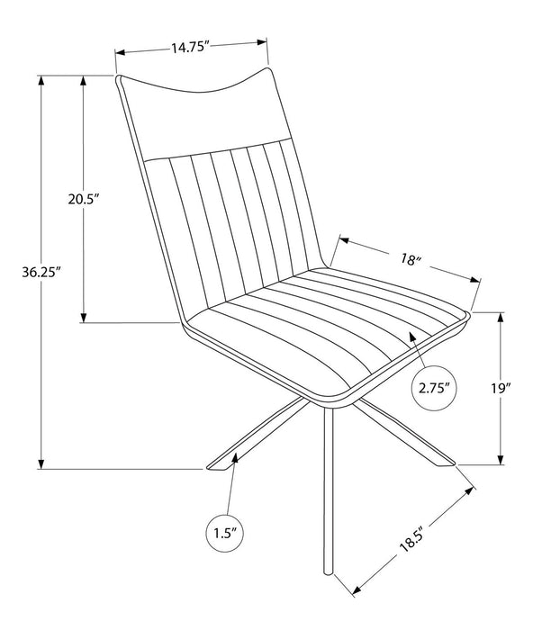 Ravi Dining Chair with Vegan-Leather Fabric, Metal - Taupe