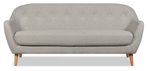 Calla Linen-Look Fabric Sofa - Light Grey