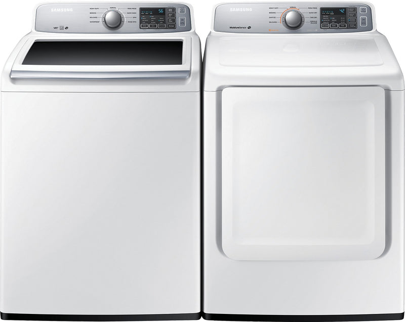 Samsung 5.2 Cu. Ft.  Top-Load Washer and 7.4 Cu. Ft. Electric Dryer - White