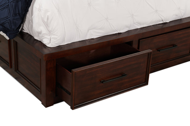 Sonoma 6pc Bedroom Set with Storage Bed, Dresser, Mirror & Nightstand, Mango Brown - King Size