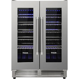 Thor Kitchen Dual Zone French-Door Wine Cooler - TWC2402|Refroidisseur à vin Thor Kitchen à portes françaises à 2 zones - TWC2402|TWC2402D