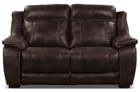Novo Leather-Look Fabric Loveseat - Brown 
