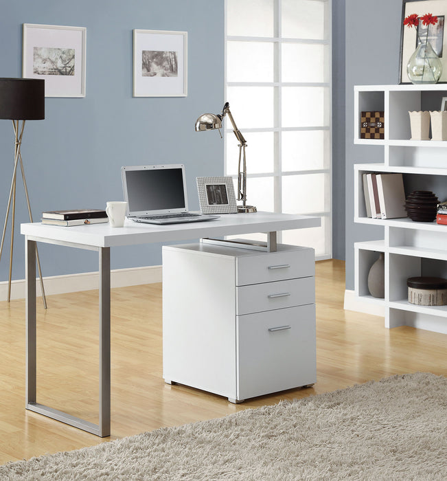 Rimini 48\" Computer Office Desk with 3-Drawers - White