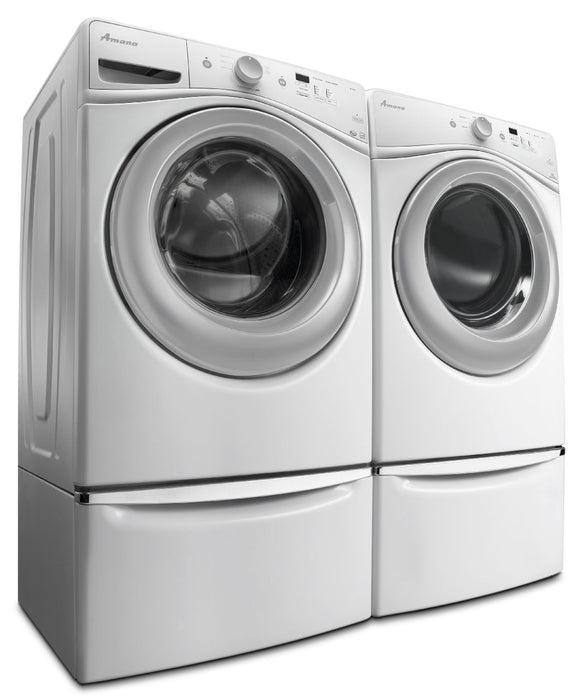 Amana 4.8 Cu. Ft. Front Load Washer and 7.4 Cu. Ft. Gas Dryer - White