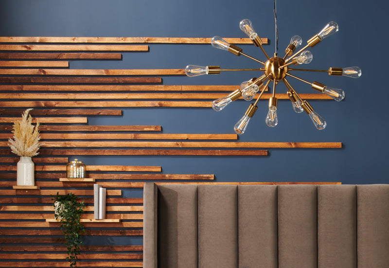 Syrma Industrial Brass 15-Light Pendant Ceiling Light