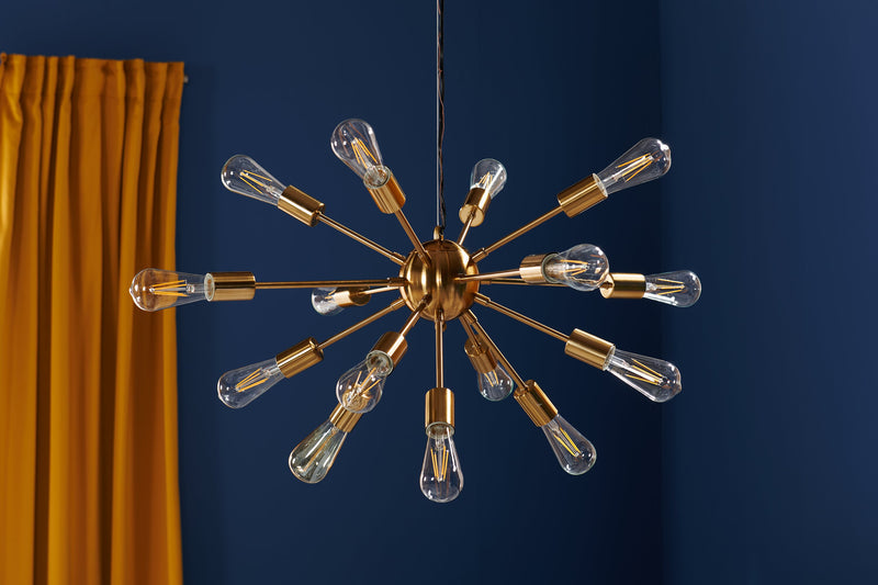 Syrma Industrial Brass 15-Light Pendant Ceiling Light