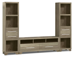 Glendale 3-Piece Entertainment Centre with 60" TV Opening – Grey|Meuble audio-vidéo Glendale 3 pièces avec ouverture pour téléviseur de 60 po - gris|2706GPK3