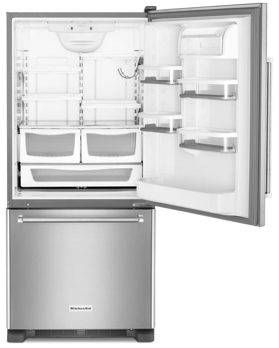 KitchenAid 19 Cu. Ft. Bottom-Mount Refrigerator – KRBR109ESS