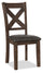 ["Talia Dining Chair with Vegan-Leather Fabric, Cross-Back - Brown"]