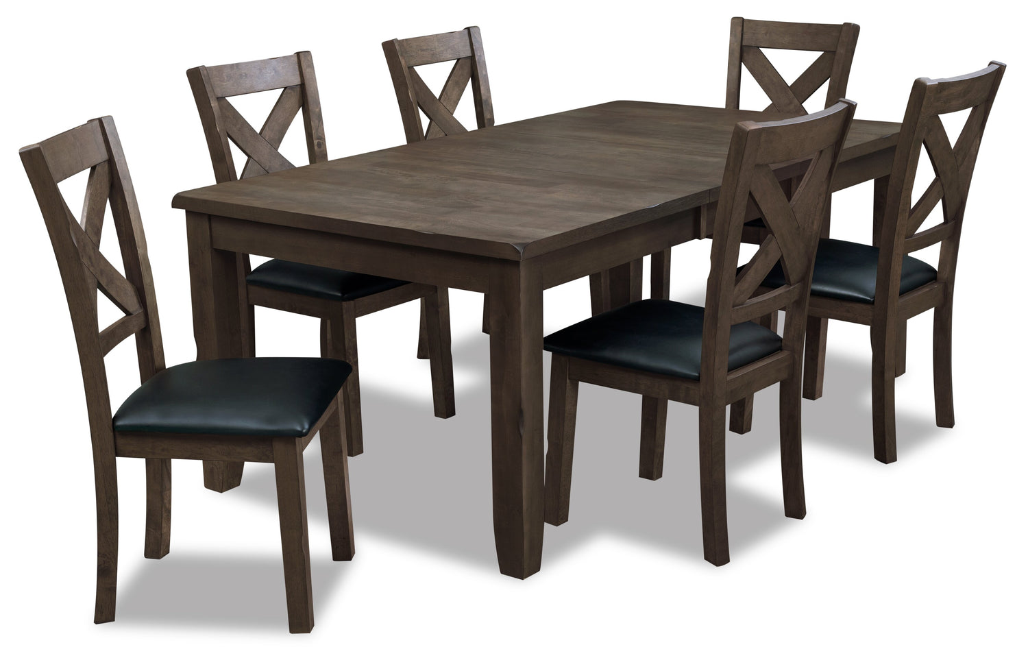 Talia 7pc Dining Set with Table & 6 Chairs, 60-78"W Extension - Gre ...