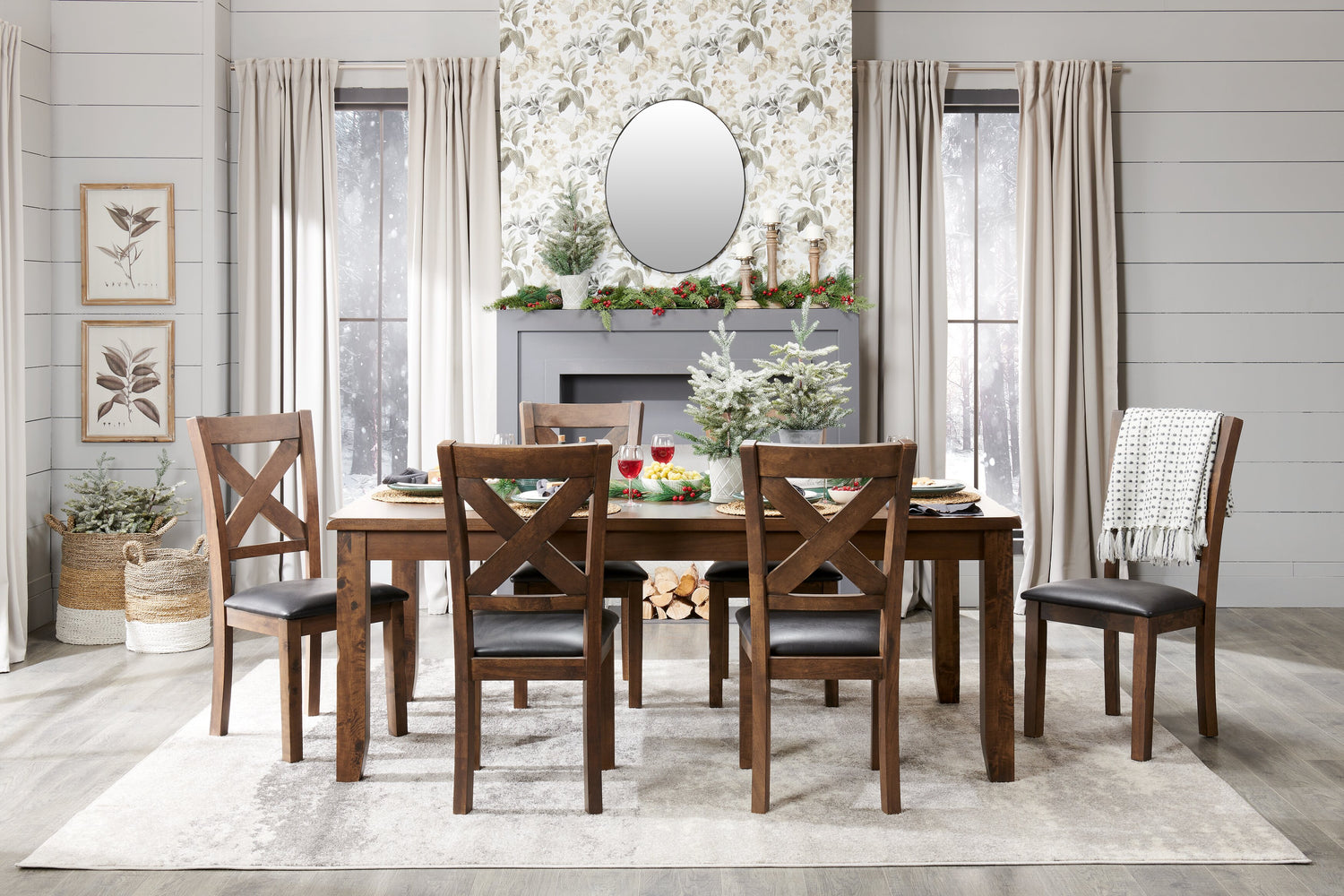 Talia Dining Table with 60-78"W Extension - Grey/Brown | The Brick