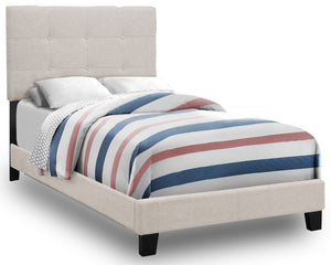 Tara Twin Bed - Beige|Lit simple Tara - beige|TARATTBD
