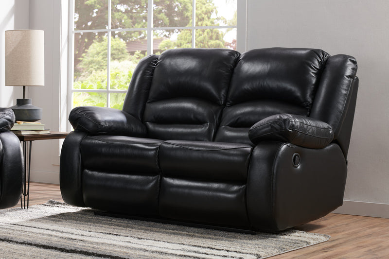 Toreno Genuine Leather Reclining Loveseat Black The Brick