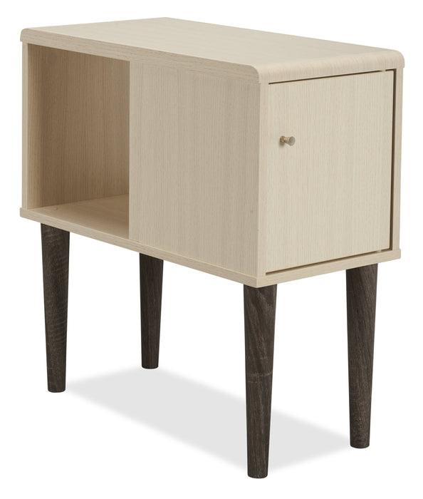 Torry 11.5\" Chairside Table with Cabinet - Ivory