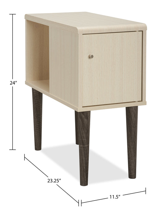 Torry 11.5\" Chairside Table with Cabinet - Ivory