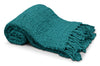 Knit Throw with Tassels - Teal