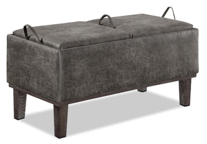 Boston Faux Leather Storage Ottoman|Pouf similicuir de rangement Boston|BOSTOOTT