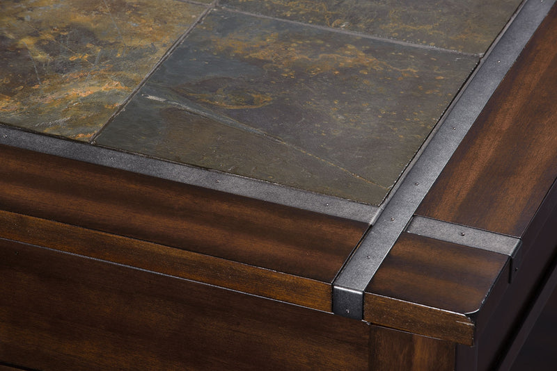 Roanoke Coffee Table with Lift Top and Casters Cherry Wood The Brick